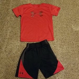 Under armour size 7 outfit shirt and short